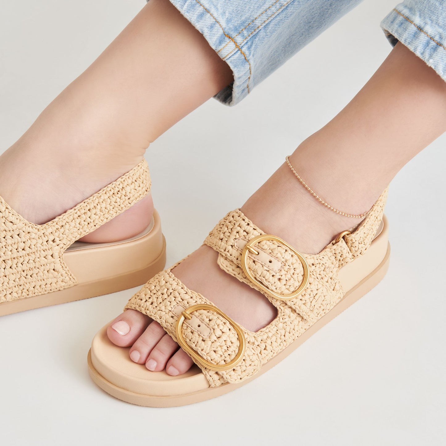 Dolce Vita STARLA CROCHET SANDALS NATURAL KNIT