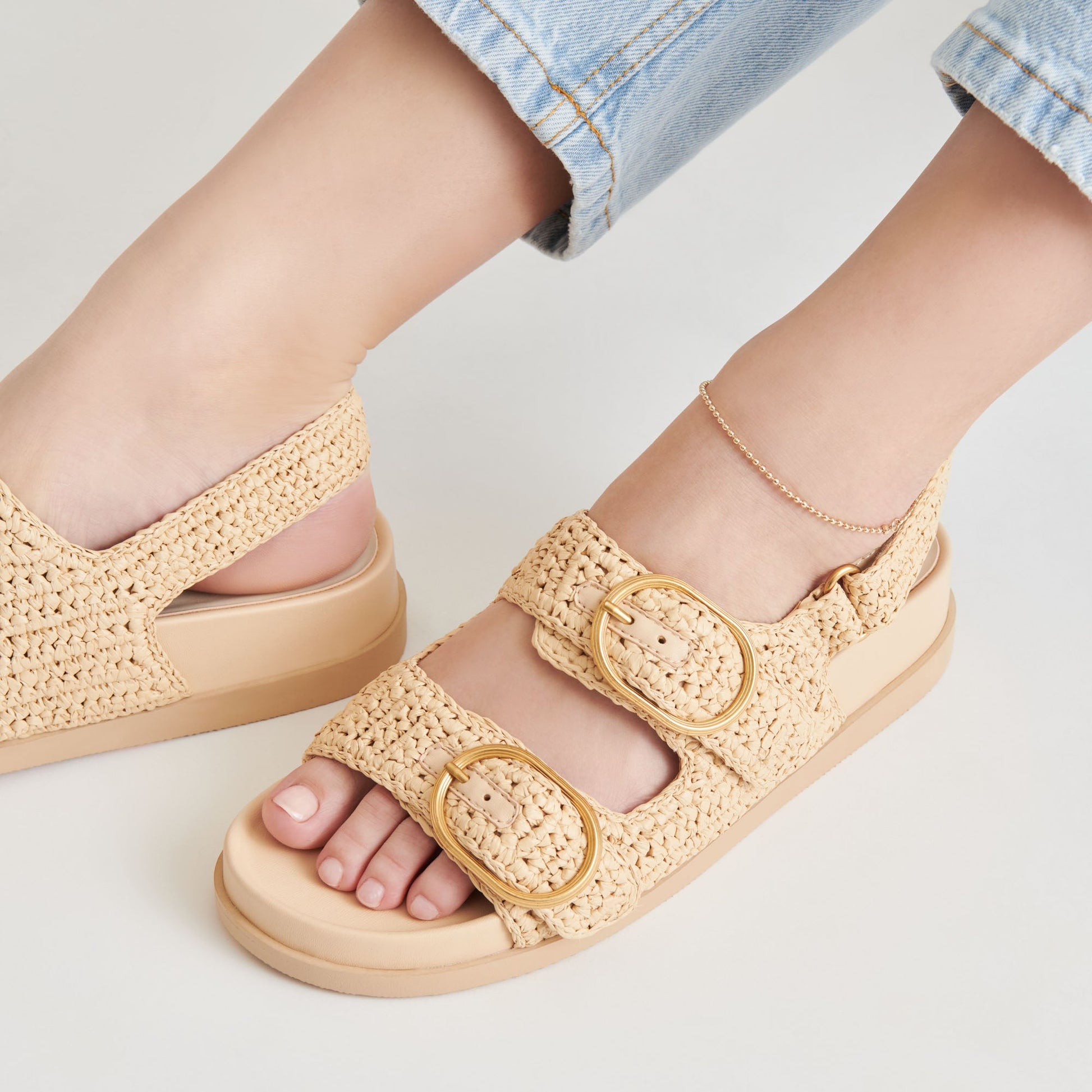 Dolce Vita STARLA CROCHET SANDALS NATURAL KNIT