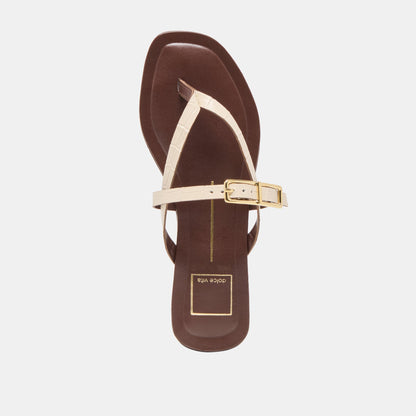 Dolce Vita Piers Beige Croco Embossed Leather Sandals