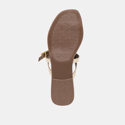 Dolce Vita Piers Beige Croco Embossed Leather Sandals
