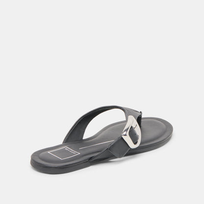 Dolce Vita Rossa Black Leather Sandals