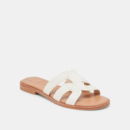 Dolce Vita EMON WIDE SANDALS WHITE RAFFIA