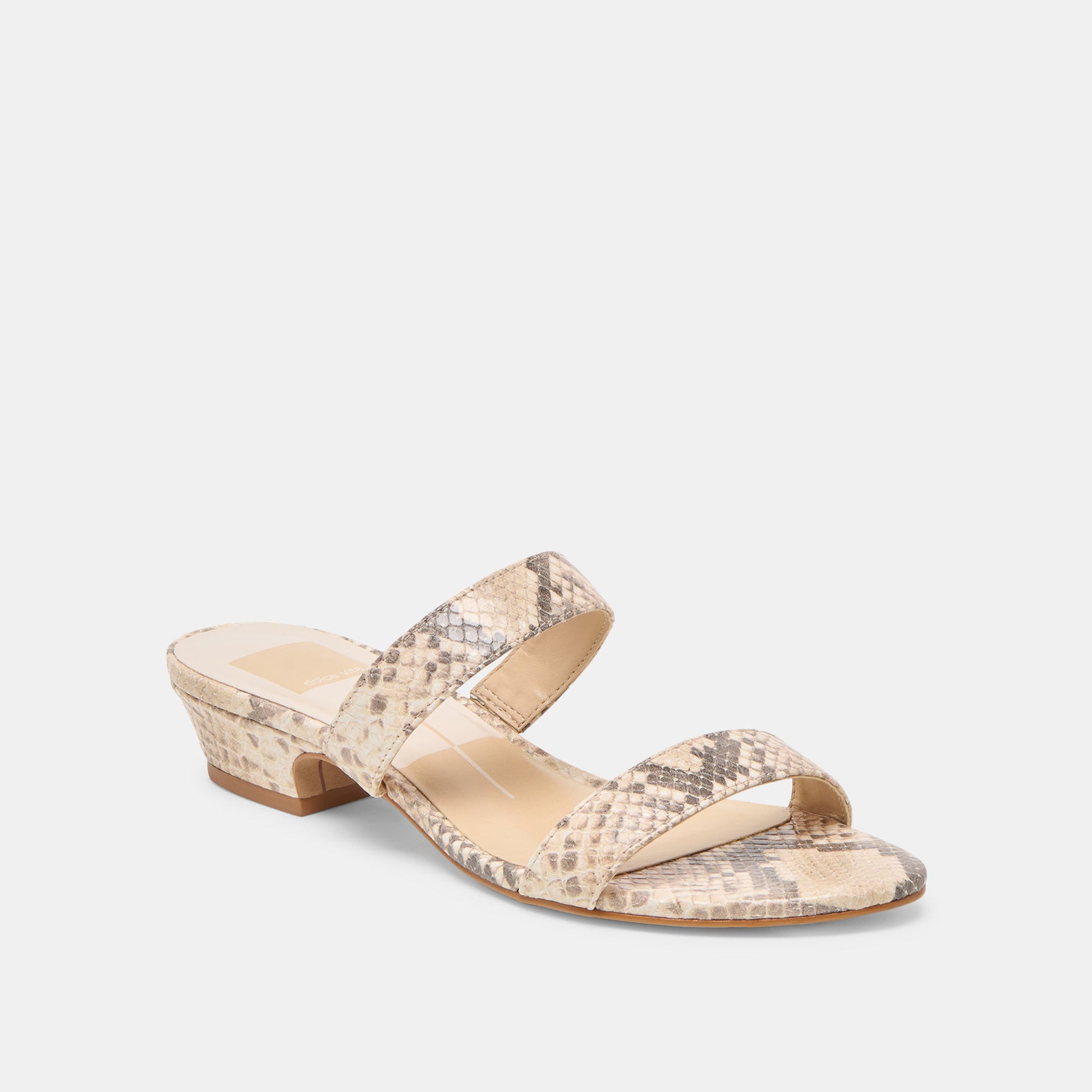 Dolce Vita Kamile Natural Snake Embossed Leather Sandals