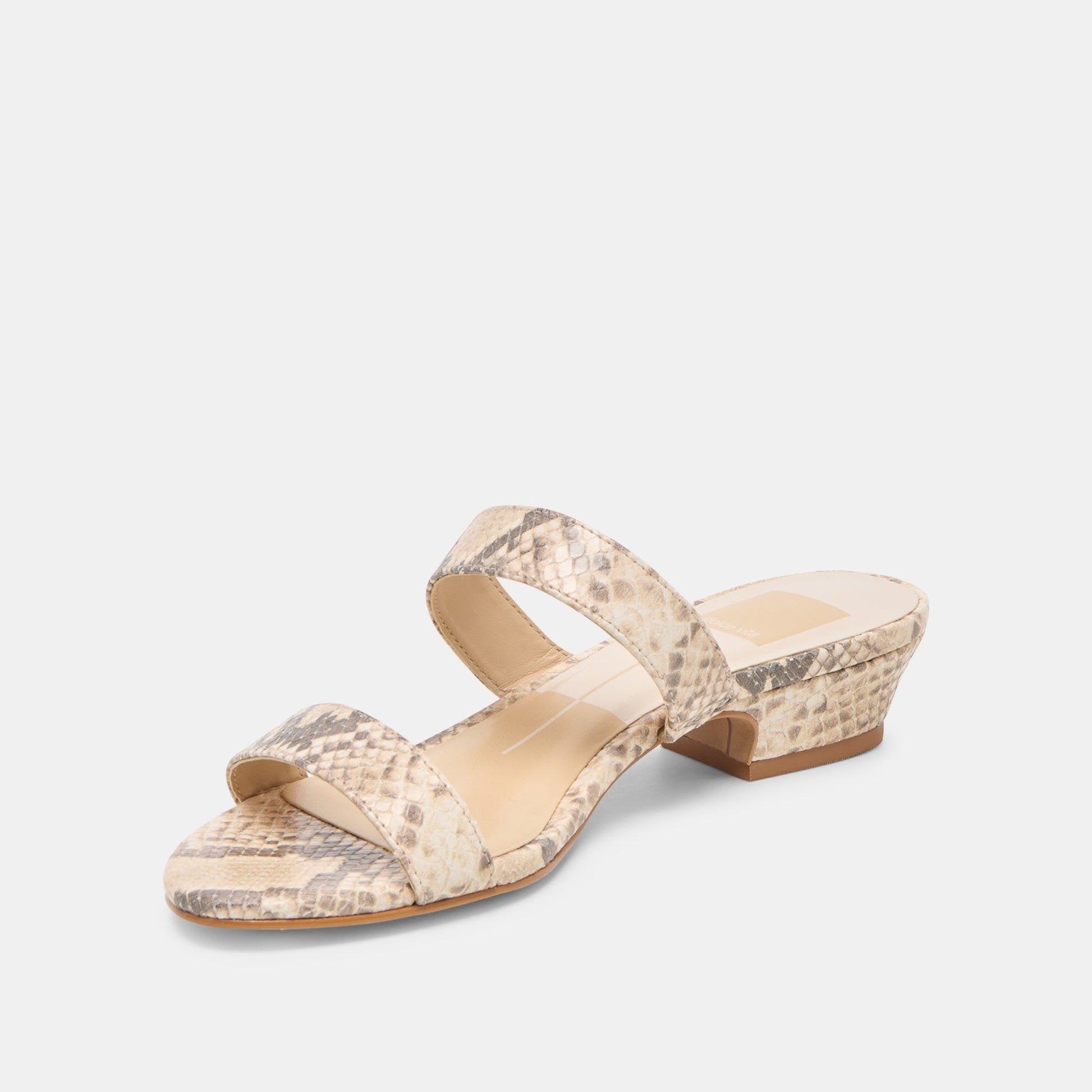 Dolce Vita Kamile Natural Snake Embossed Leather Sandals
