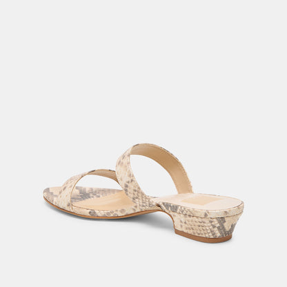 Dolce Vita Kamile Natural Snake Embossed Leather Sandals