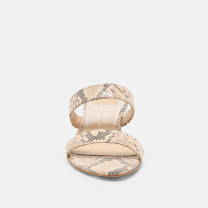 Dolce Vita Kamile Natural Snake Embossed Leather Sandals