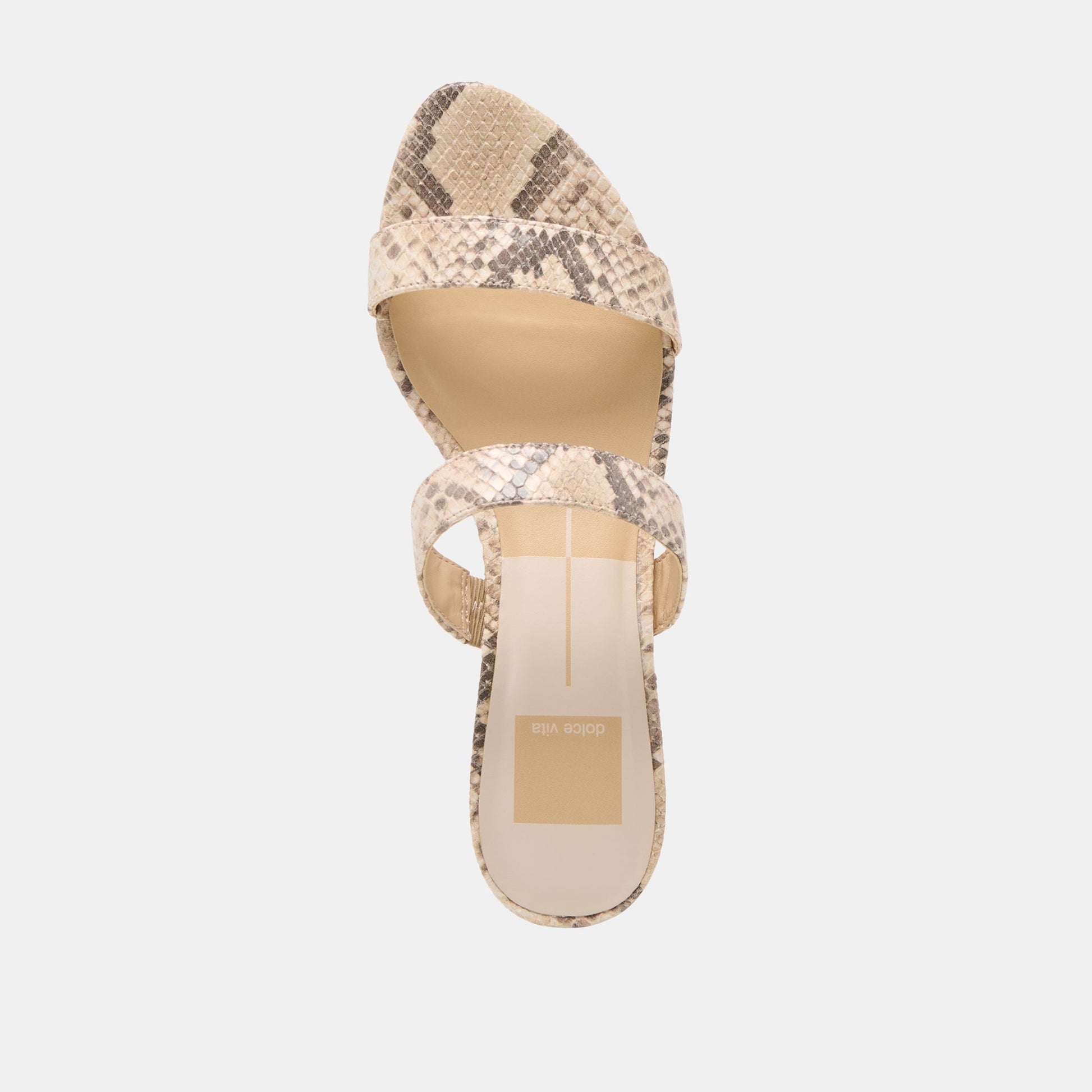 Dolce Vita Kamile Natural Snake Embossed Leather Sandals