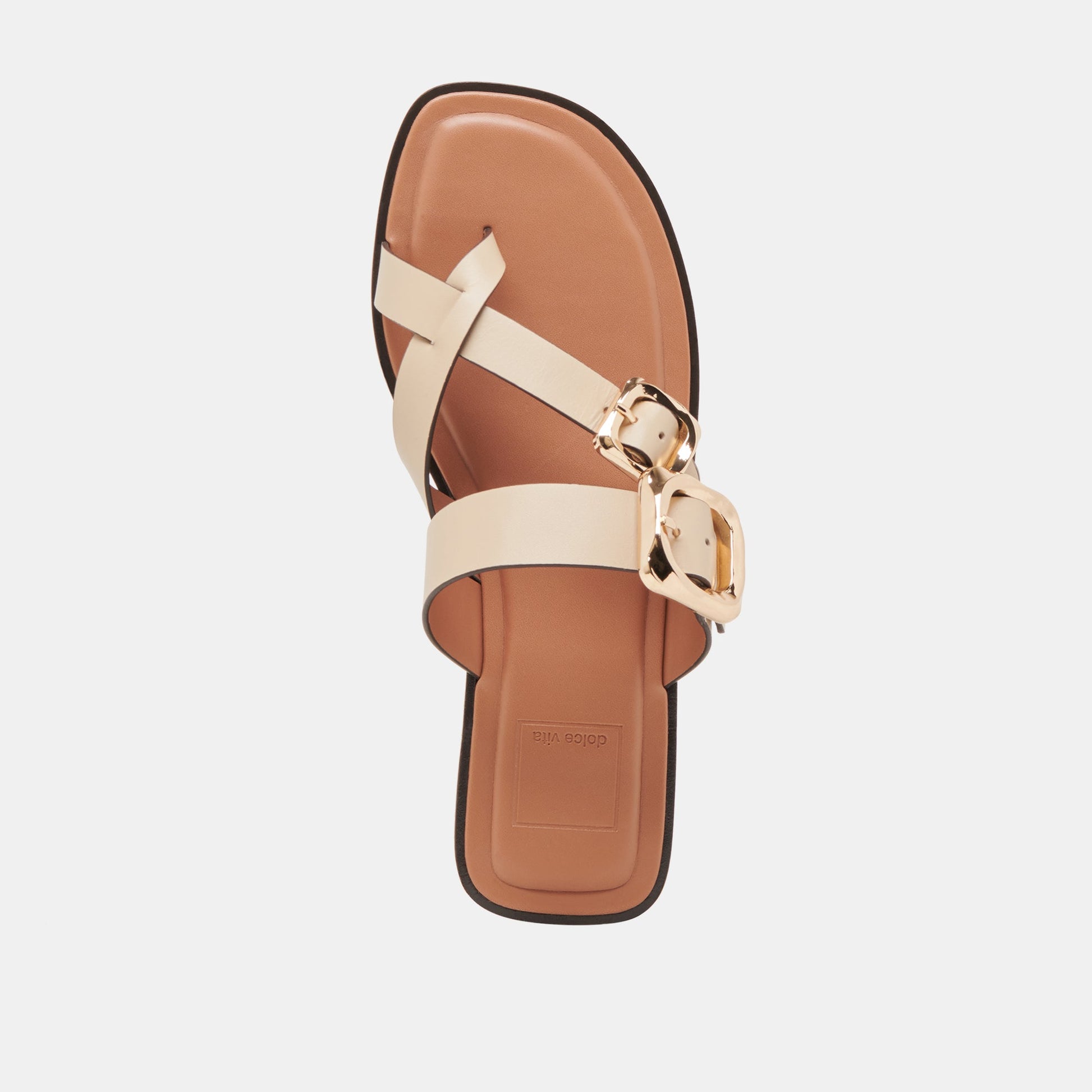 Dolce Vita Shore Ivory Leather Sandals