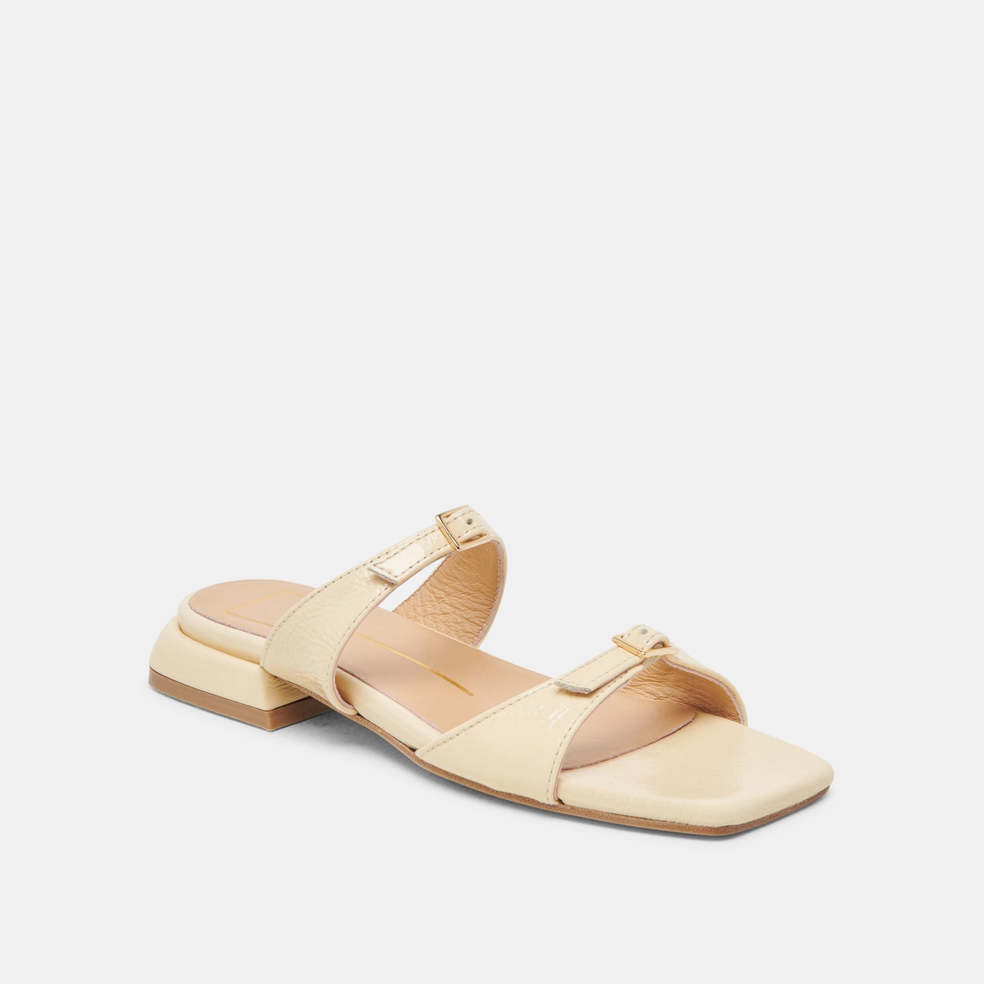Dolce Vita LAVERN SANDALS LIGHT YELLOW CRINKLE PATENT