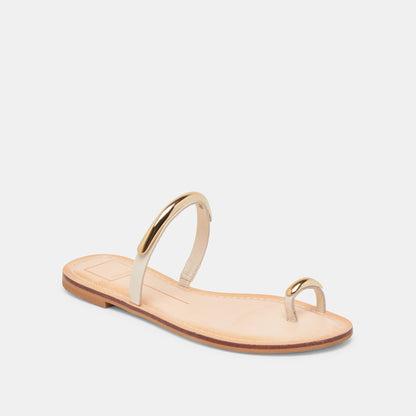 Dolce Vita WINK WIDE SANDALS BONE LEATHER