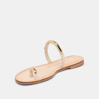 Dolce Vita WINK WIDE SANDALS BONE LEATHER