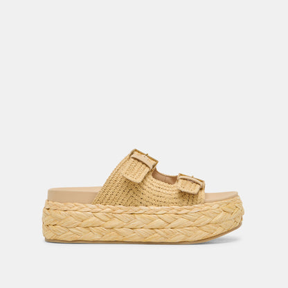 Dolce Vita Falyn Lt Natural Woven Raffia Sandals
