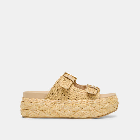 Dolce Vita Falyn Lt Natural Woven Raffia Sandals
