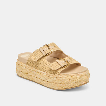 Dolce Vita Falyn Lt Natural Woven Raffia Sandals