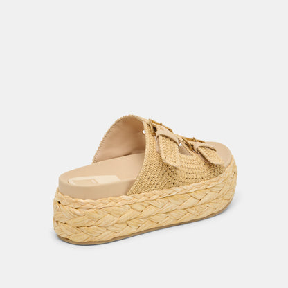 Dolce Vita Falyn Lt Natural Woven Raffia Sandals