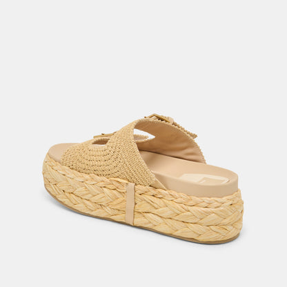 Dolce Vita Falyn Lt Natural Woven Raffia Sandals