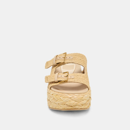 Dolce Vita Falyn Lt Natural Woven Raffia Sandals
