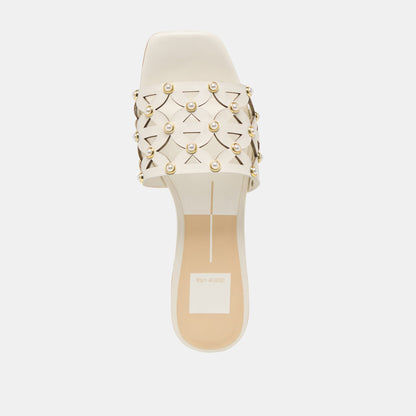 Dolce Vita Berrit White Leather Sandals