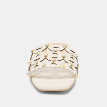 Dolce Vita Berrit White Leather Sandals