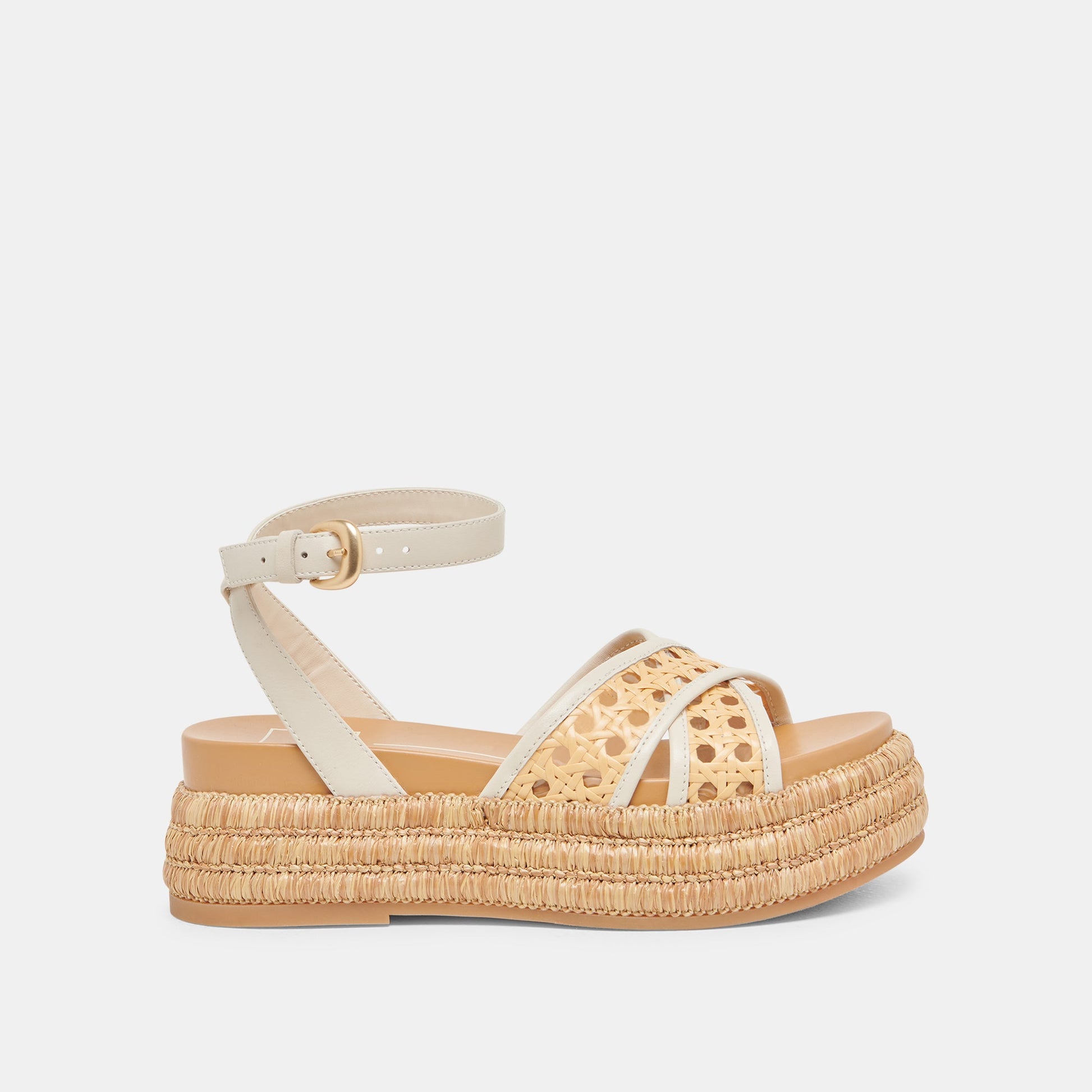 Dolce Vita WRILEY SANDALS CREME WOVEN RAFFIA