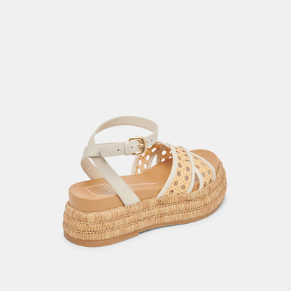 Dolce Vita WRILEY SANDALS CREME WOVEN RAFFIA
