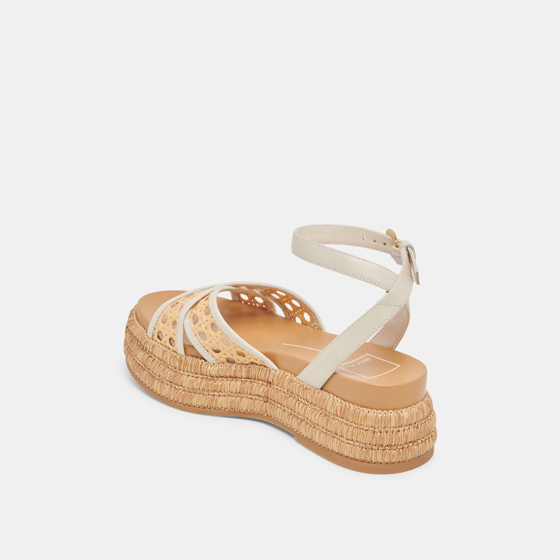 Dolce Vita WRILEY SANDALS CREME WOVEN RAFFIA
