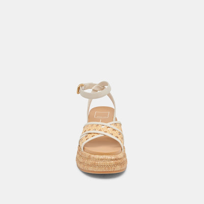 Dolce Vita WRILEY SANDALS CREME WOVEN RAFFIA