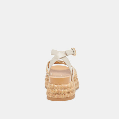 Dolce Vita WRILEY SANDALS CREME WOVEN RAFFIA