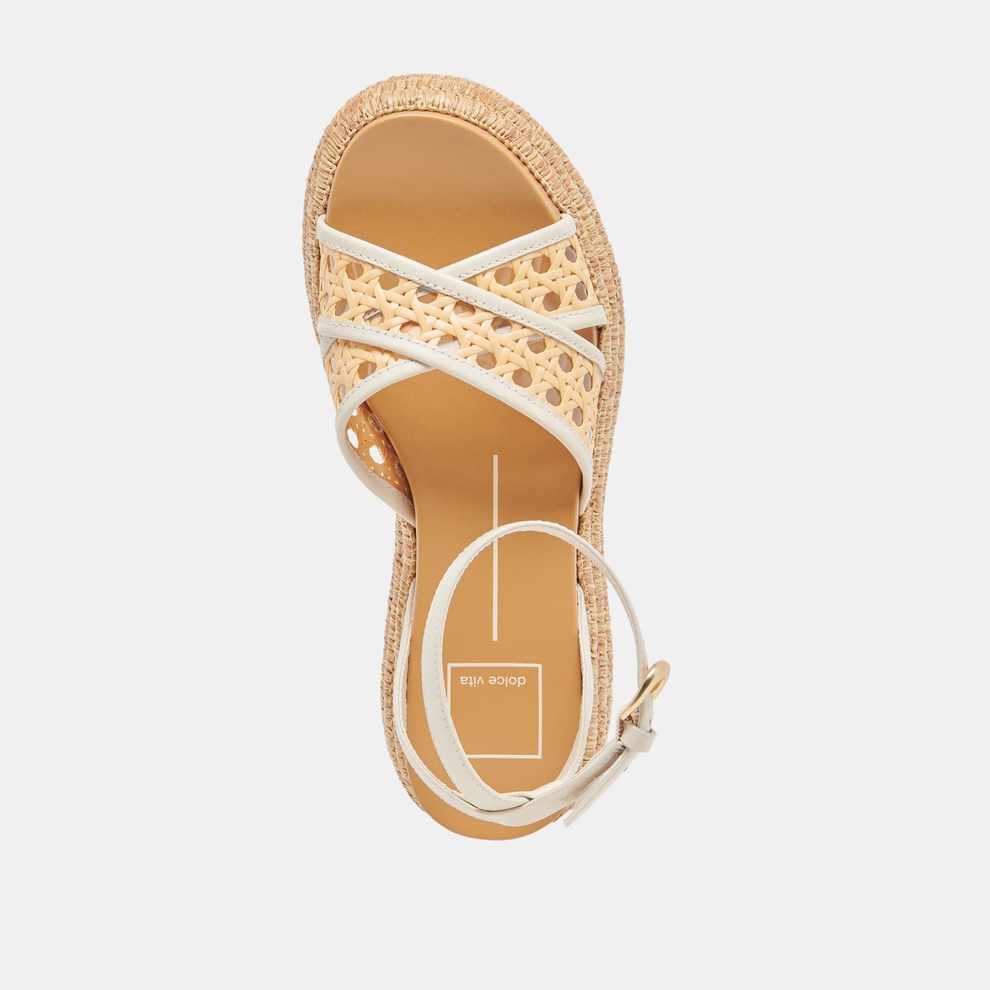 Dolce Vita WRILEY SANDALS CREME WOVEN RAFFIA