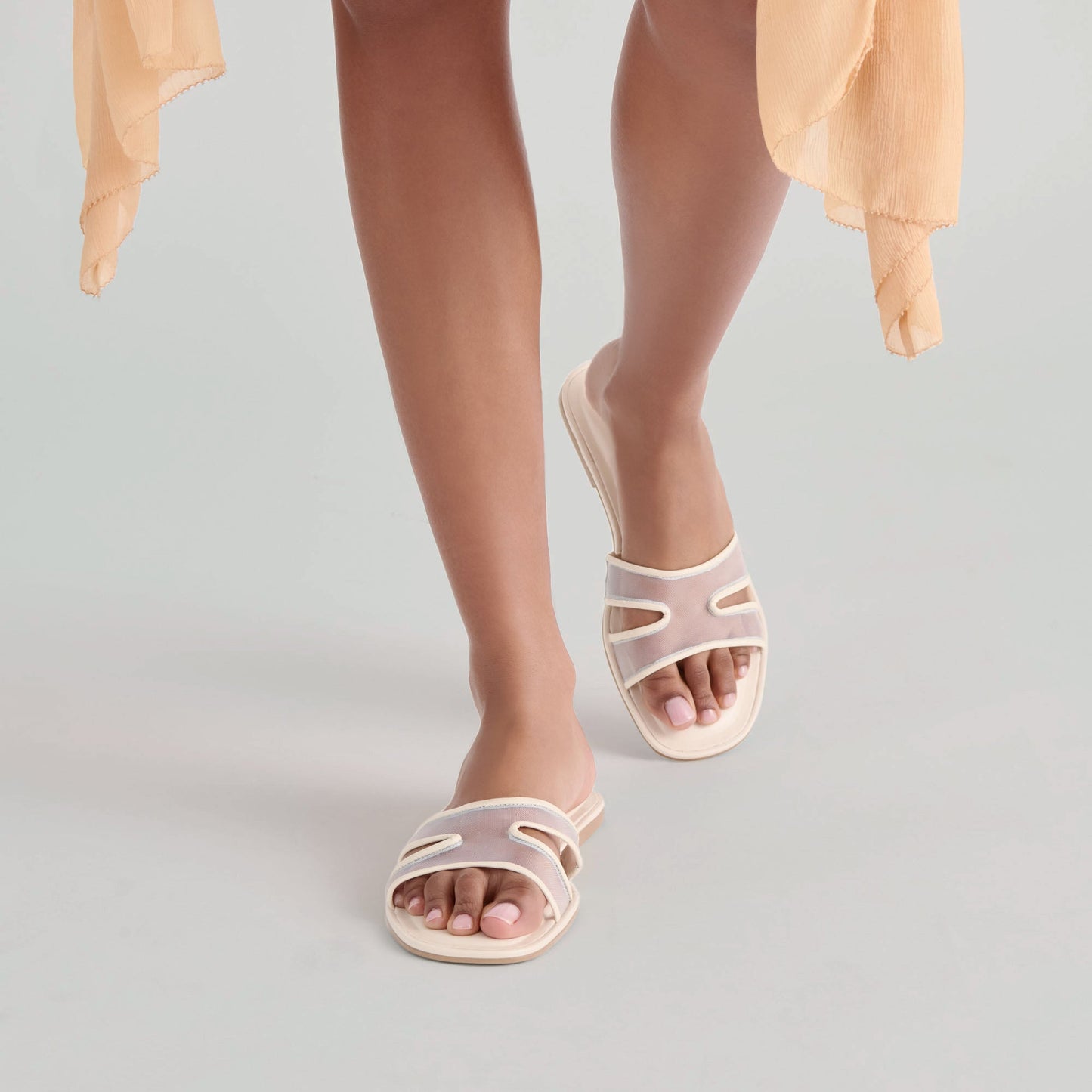 Dolce Vita Flori Off White Mesh Sandals