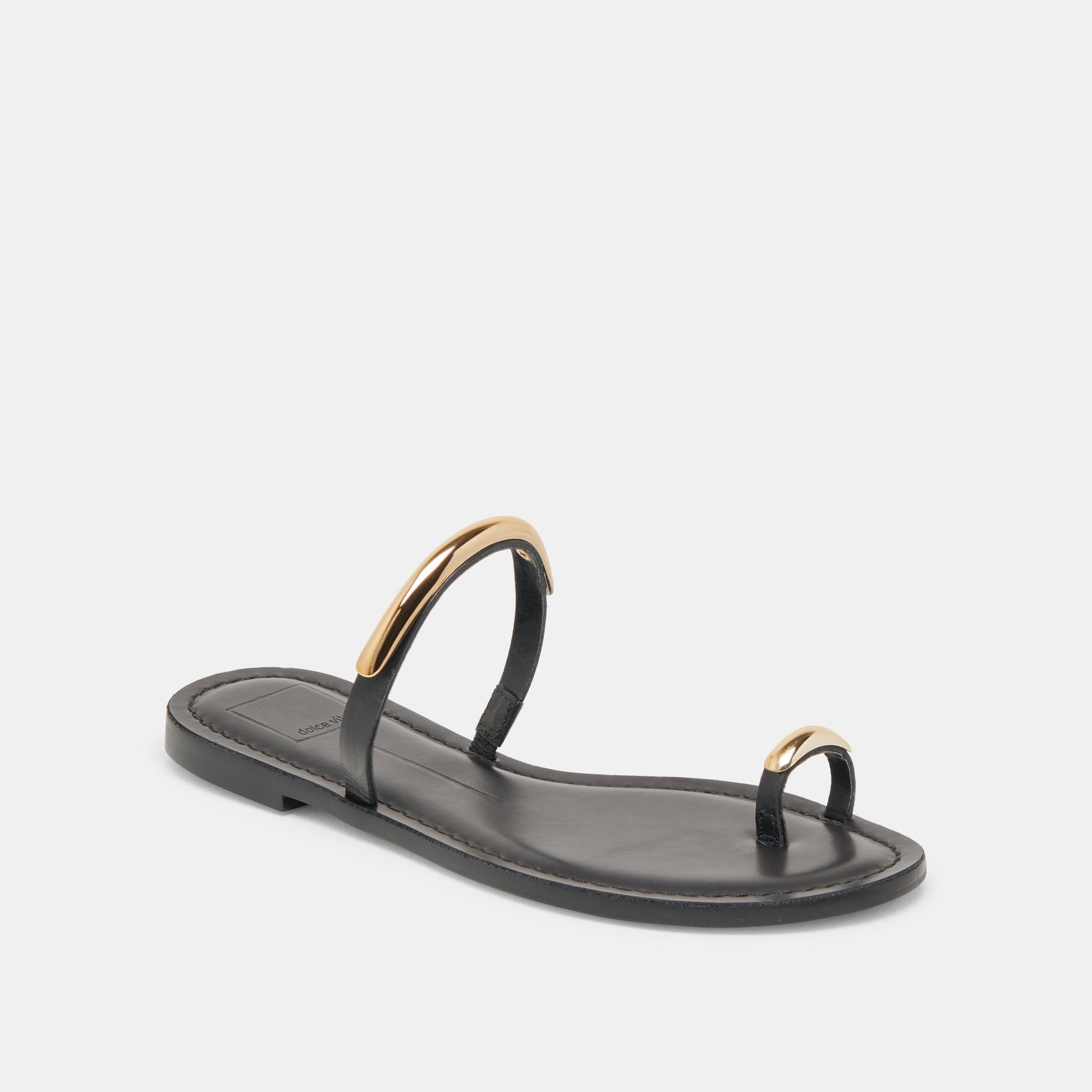 Dolce Vita WINK WIDE SANDALS BLACK LEATHER