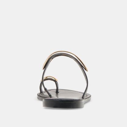 Dolce Vita WINK WIDE SANDALS BLACK LEATHER