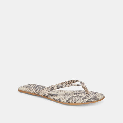 Dolce Vita LAYNEY SANDALS BLACK WHITE EMBOSSED SNAKE