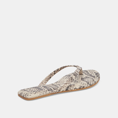Dolce Vita LAYNEY SANDALS BLACK WHITE EMBOSSED SNAKE