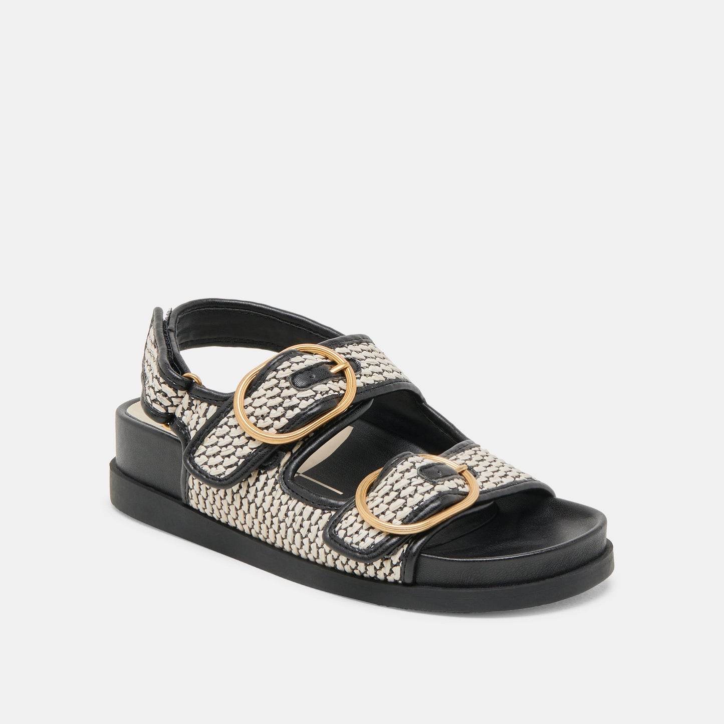 Dolce Vita STARLA SANDALS BLACK NATURAL RAFFIA