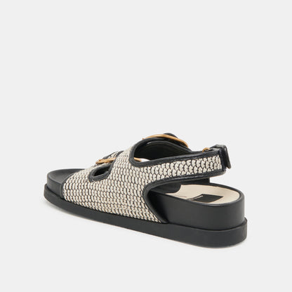Dolce Vita STARLA SANDALS BLACK NATURAL RAFFIA