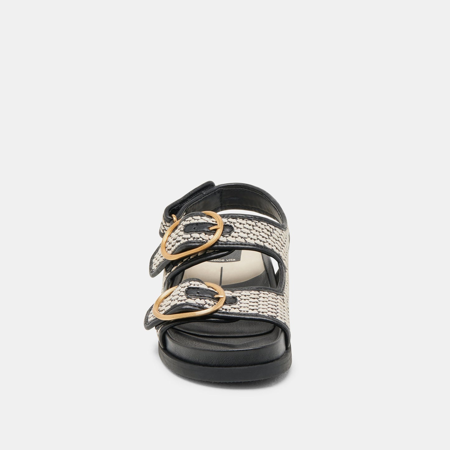 Dolce Vita STARLA SANDALS BLACK NATURAL RAFFIA