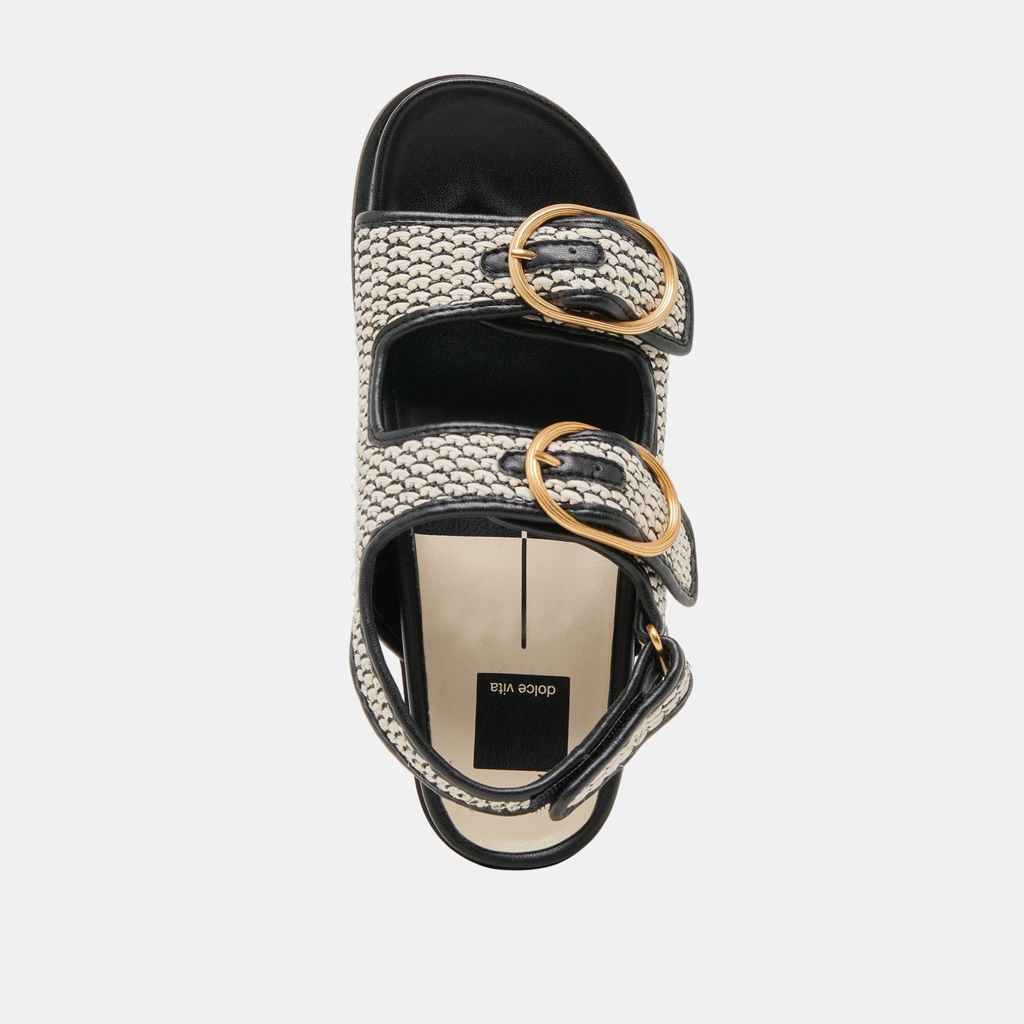 Dolce Vita STARLA SANDALS BLACK NATURAL RAFFIA
