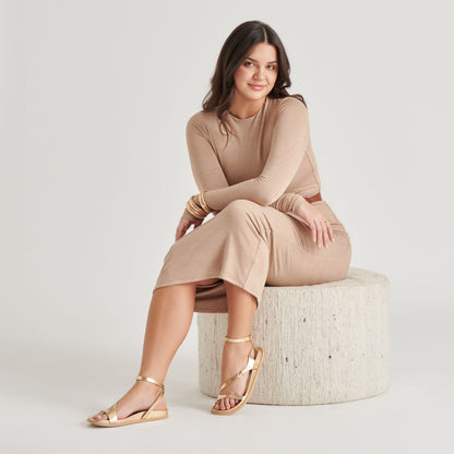 Dolce Vita DARLIS SANDALS GOLD DISTRESSED LEATHER