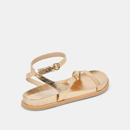 Dolce Vita DARLIS SANDALS GOLD DISTRESSED LEATHER