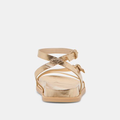 Dolce Vita DARLIS SANDALS GOLD DISTRESSED LEATHER