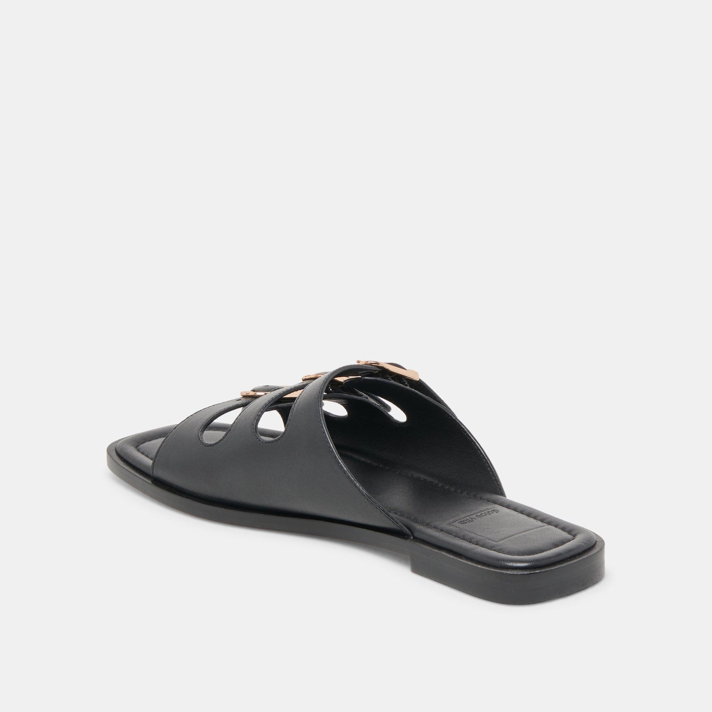 Dolce Vita Fin Black Leather Sandals