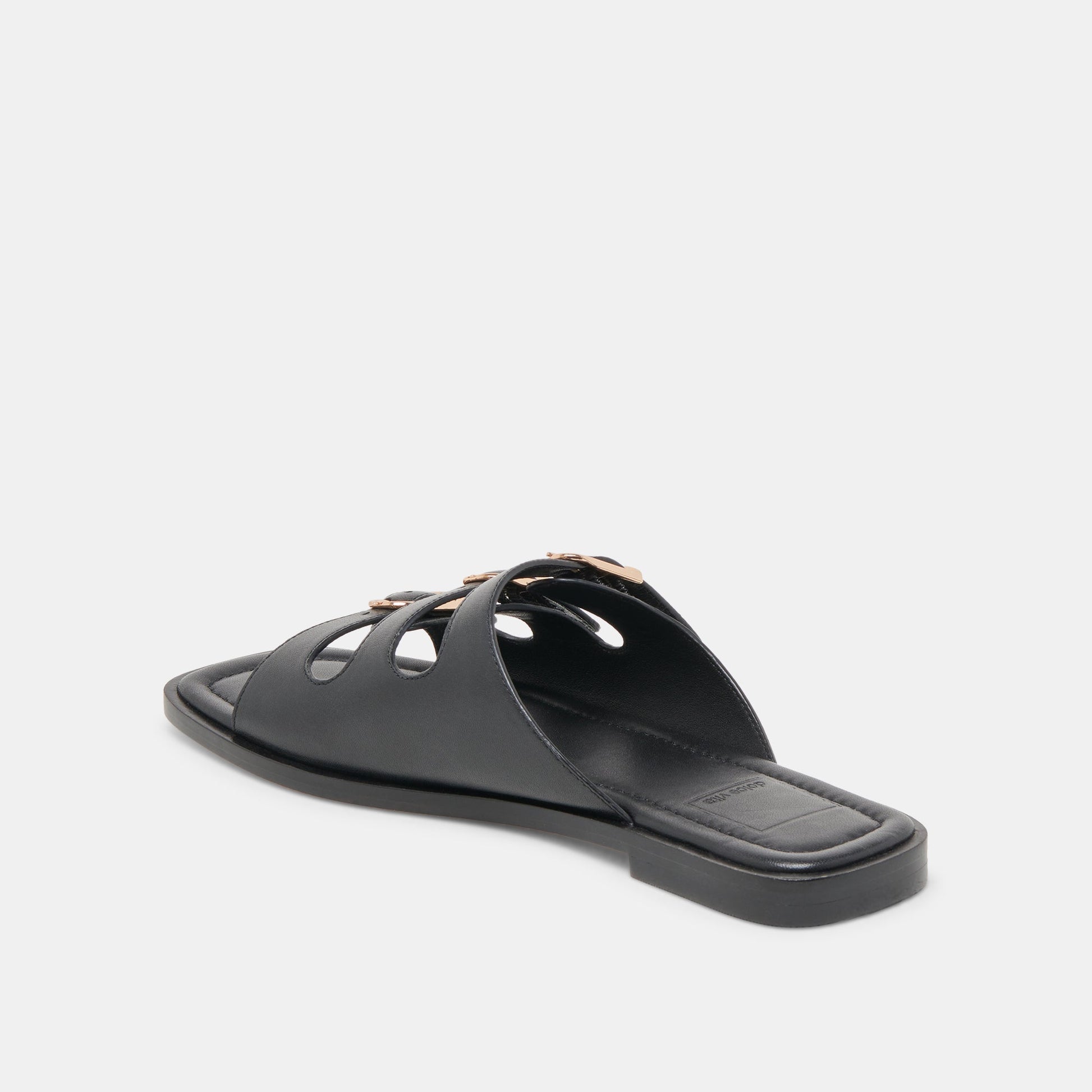 Dolce Vita Fin Black Leather Sandals