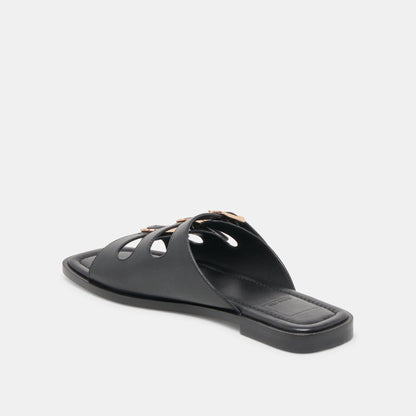 Dolce Vita Fin Black Leather Sandals