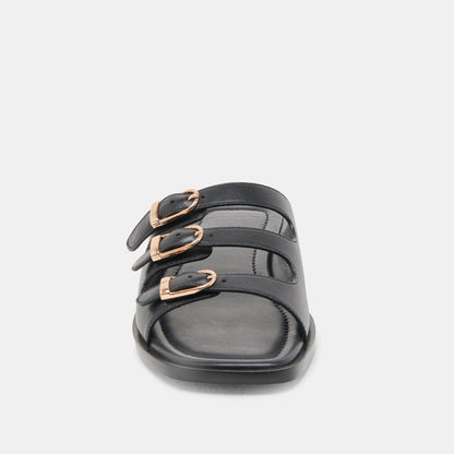 Dolce Vita Fin Black Leather Sandals