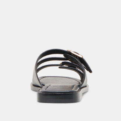 Dolce Vita Fin Black Leather Sandals