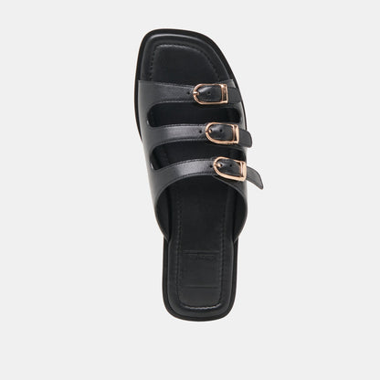 Dolce Vita Fin Black Leather Sandals