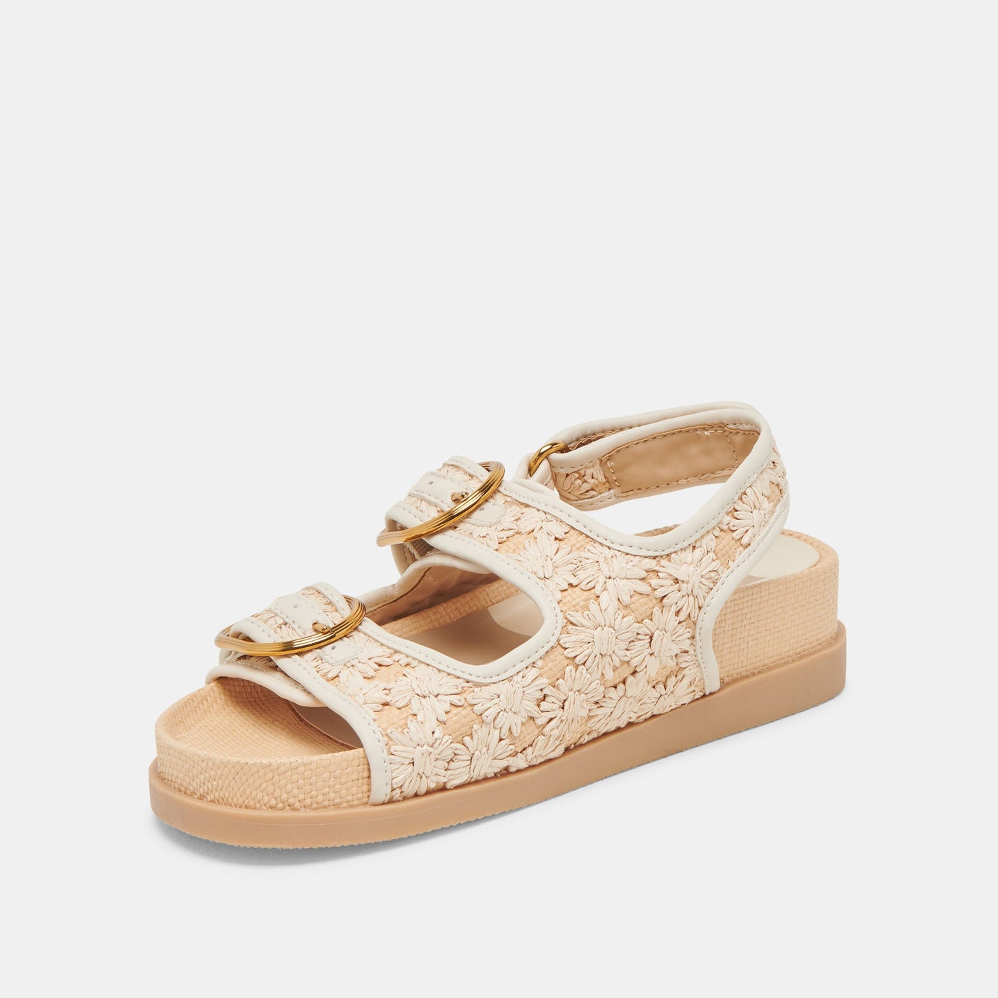 Dolce Vita STARLA SANDALS CREME FLORAL RAFFIA