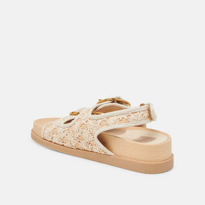 Dolce Vita STARLA SANDALS CREME FLORAL RAFFIA