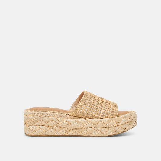 Dolce Vita CHAVI MESH SANDALS NATURAL WOVEN RAFFIA